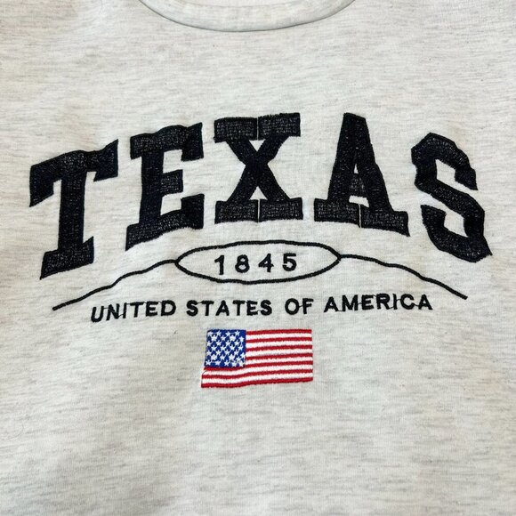 SHEIN Gray Texas Graphic Sweatshirt Women’s Medium USA Flag Pullover Crewneck - Picture 7 of 7